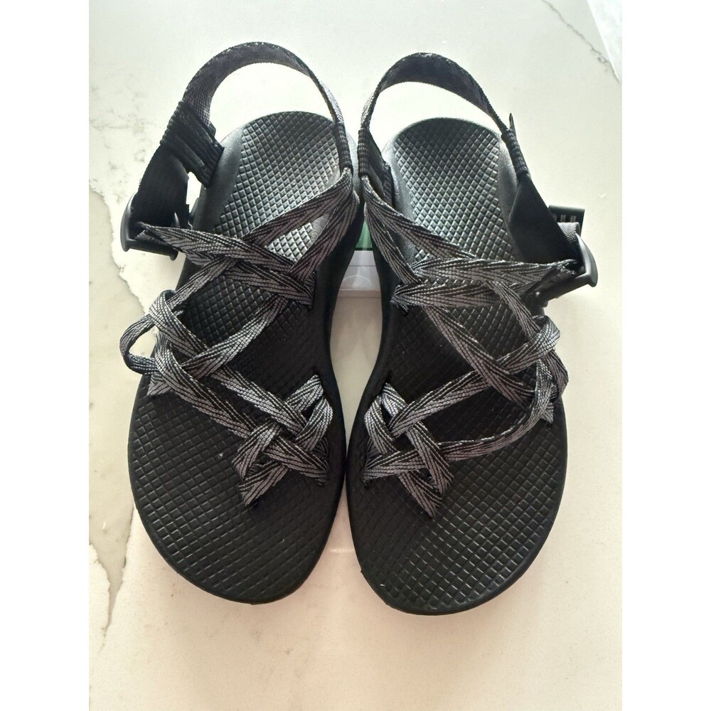 Chaco Z/Cloud X2 Sandals black grey double-strapped toe-loop Women Sz 7